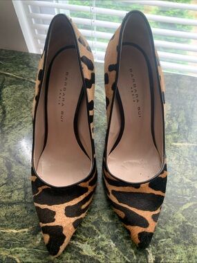 Barbara Bui Paris Leopard Pony Hair Heels Pumps Size 37 Size 6.5 US